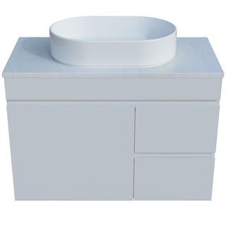 Timberline Bargo Wall Hung Vanity with SilkSurface Top & Basin 900mm - BARV900CSSAW