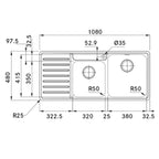 Franke BCX621LHD BELL Sink Double Bowl - Left Hand Drainer