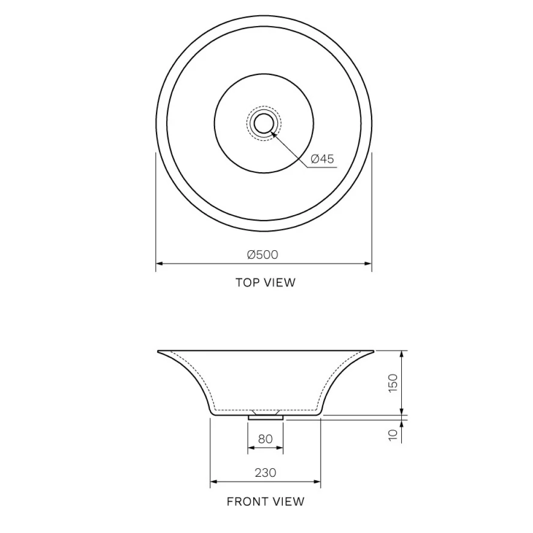 Parisi Esclusivo Konca Above Counter Basin - Fume BKO50-FU