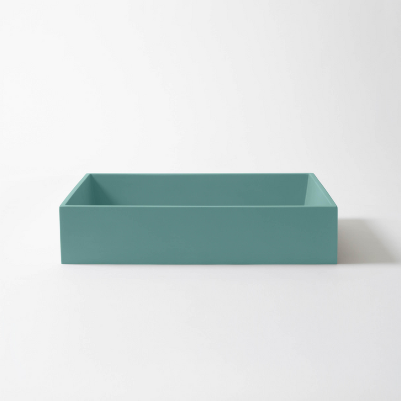 Concrete Studio Large Baly Vessel Basin - Aqua