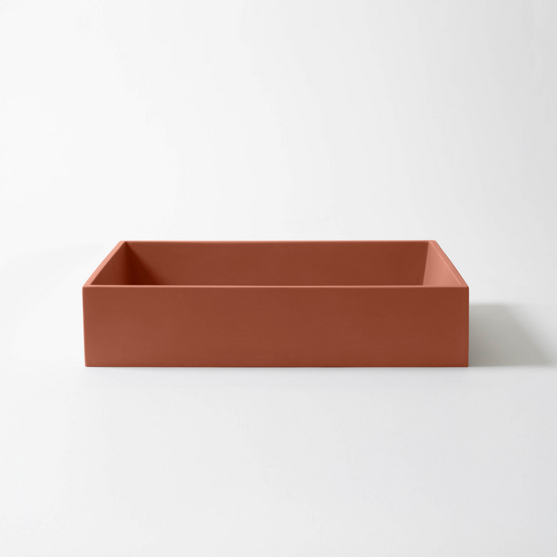 Concrete Studio Large Baly Vessel Basin - Terracotta