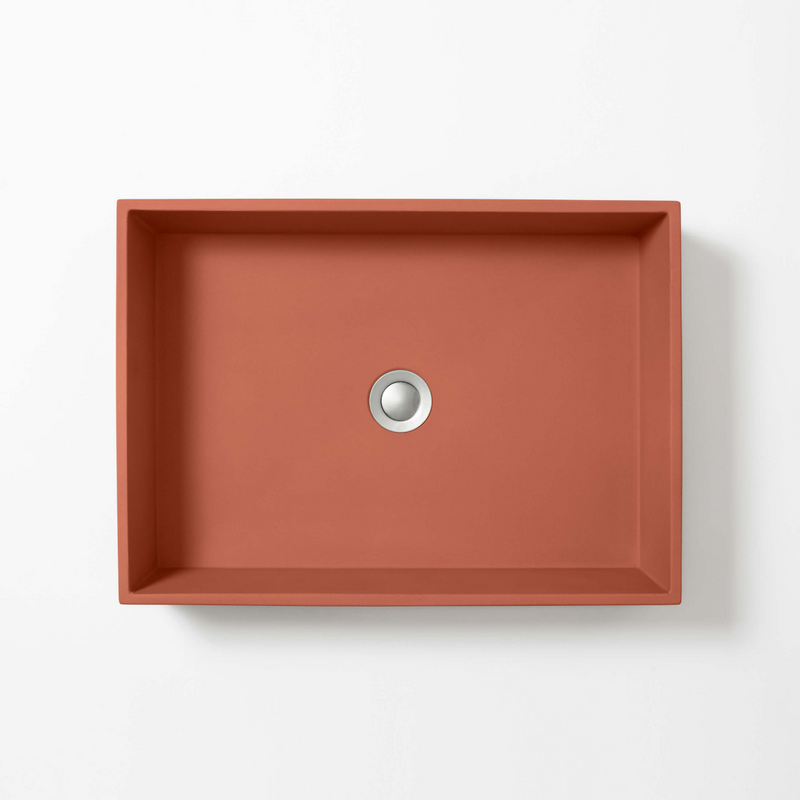 Concrete Studio Large Baly Vessel Basin - Terracotta