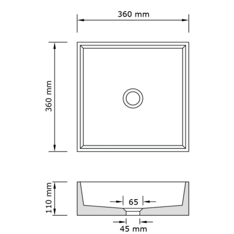 Concrete Studio Baly Square Vessel Basin - Aqua