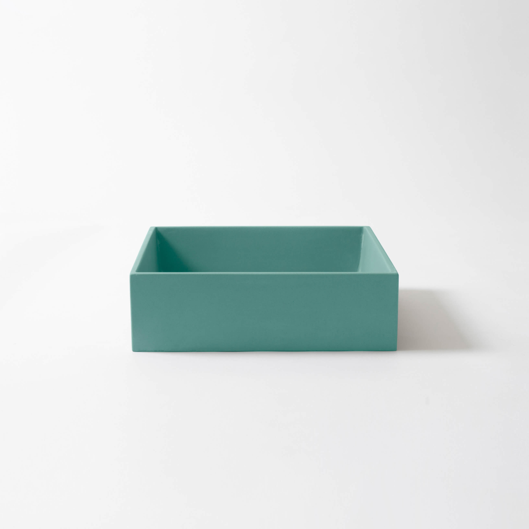 Concrete Studio Baly Square Vessel Basin - Aqua - BA-VX-Aqua