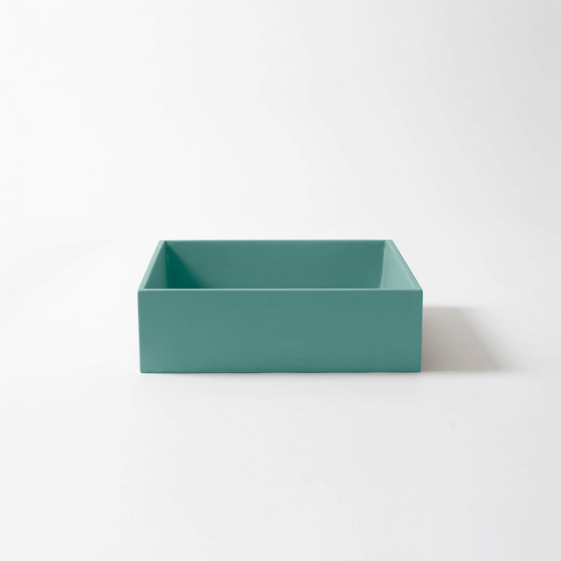 Concrete Studio Baly Square Vessel Basin - Aqua