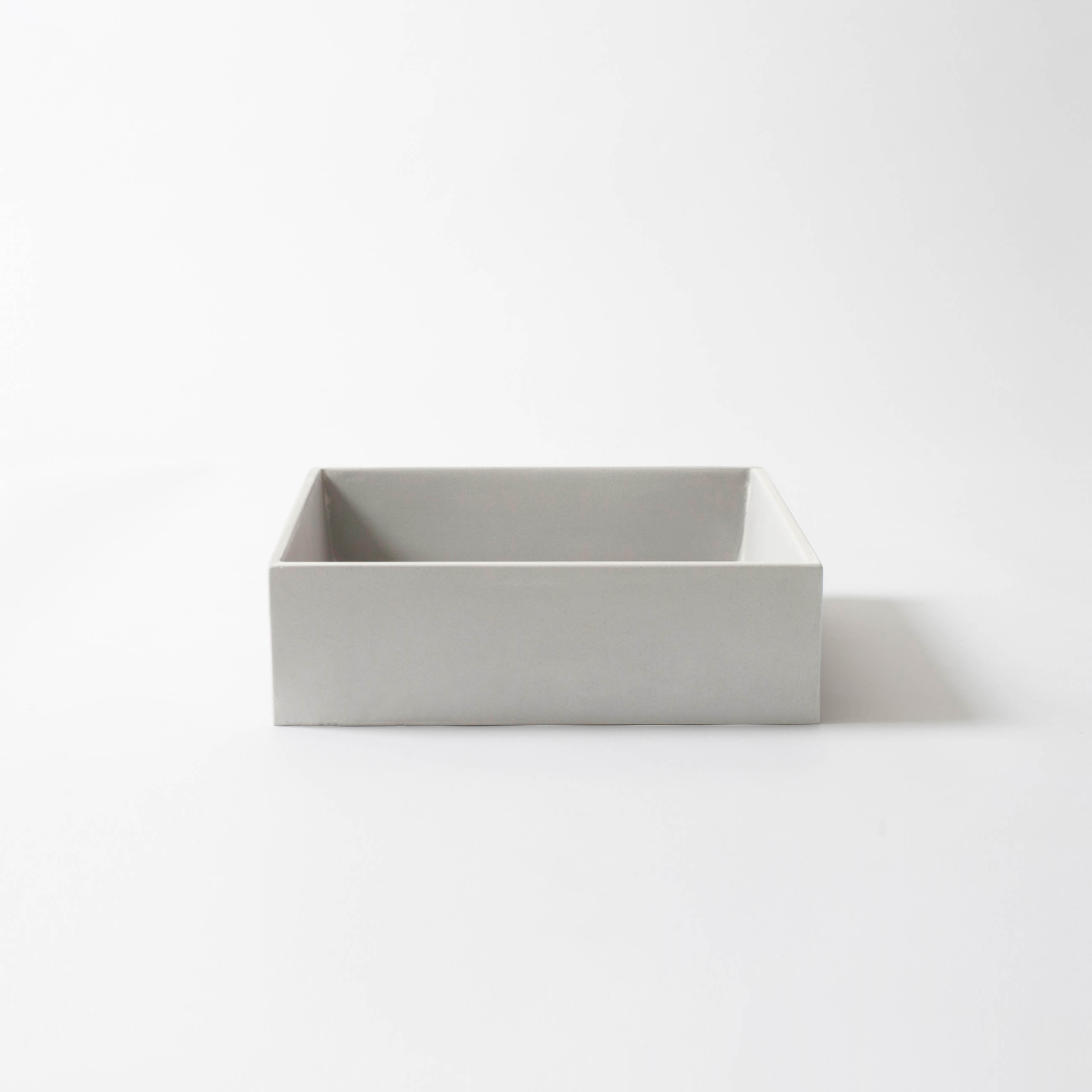 Concrete Studio Baly Square Vessel Basin - Light Grey - BA-VX-Light Grey