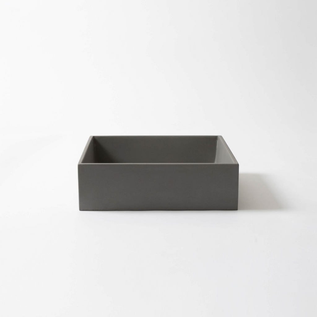 Concrete Studio Baly Square Vessel Basin - Mid Grey - BA-VX-Mid Grey