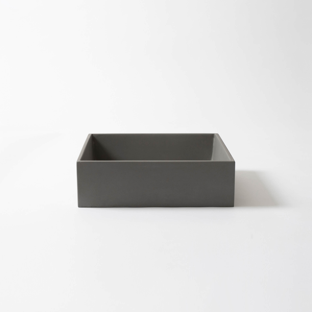 Concrete Studio Baly Square Vessel Basin - Mid Grey - BA-VX-Mid Grey