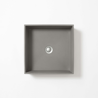 Concrete Studio Baly Square Vessel Basin - Mid Grey - BA-VX-Mid Grey