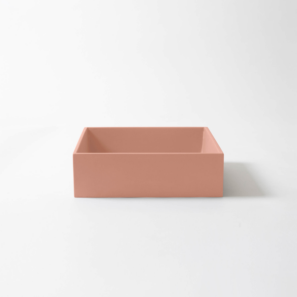 Concrete Studio Baly Square Vessel Basin - Rose - BA-VX-Rose