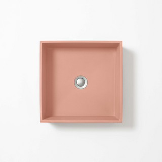 Concrete Studio Baly Square Vessel Basin - Rose - BA-VX-Rose
