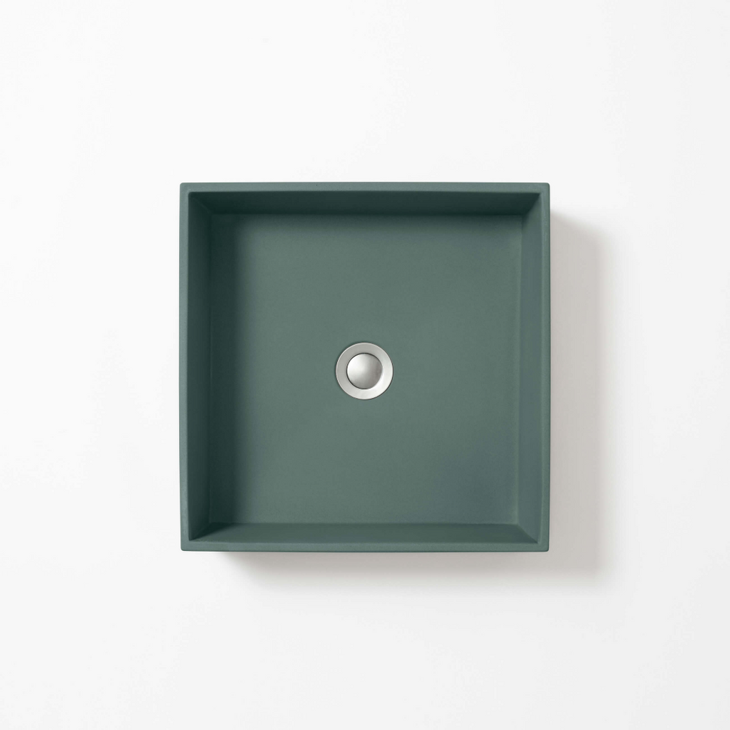 Concrete Studio Baly Square Vessel Basin - Teal - BA-VX-Teal