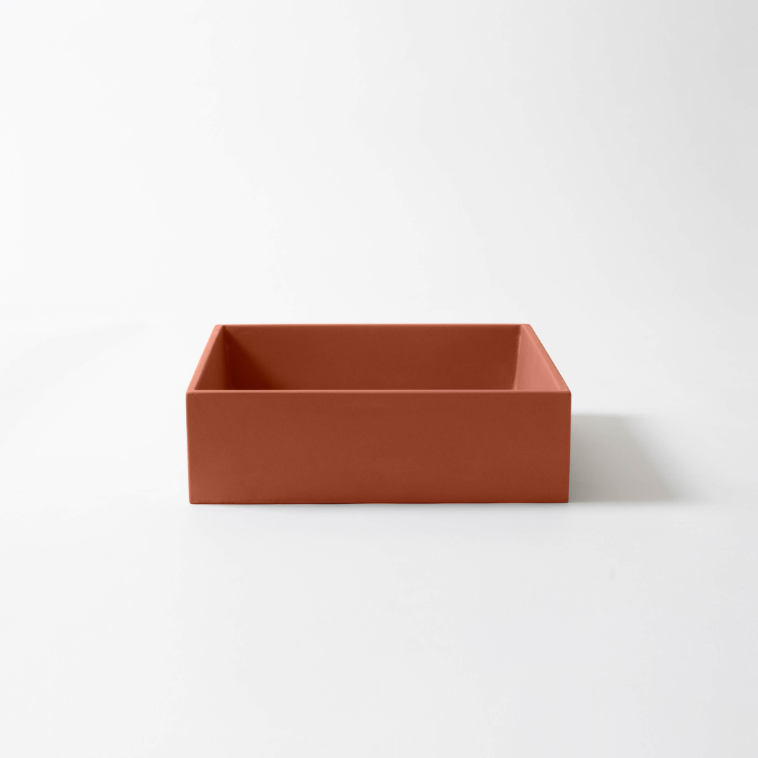 Concrete Studio Baly Square Vessel Basin - Terracotta - BA-VX-Terracotta