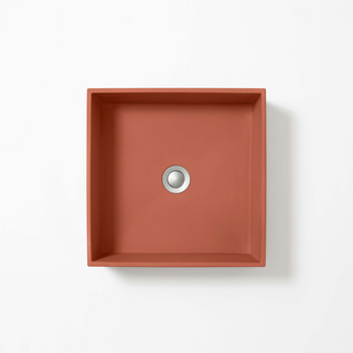Concrete Studio Baly Square Vessel Basin - Terracotta - BA-VX-Terracotta
