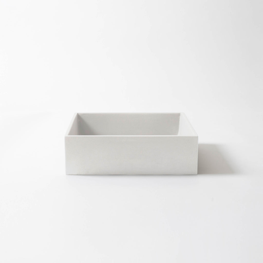 Concrete Studio Baly Square Vessel Basin - White - BA-VX-White