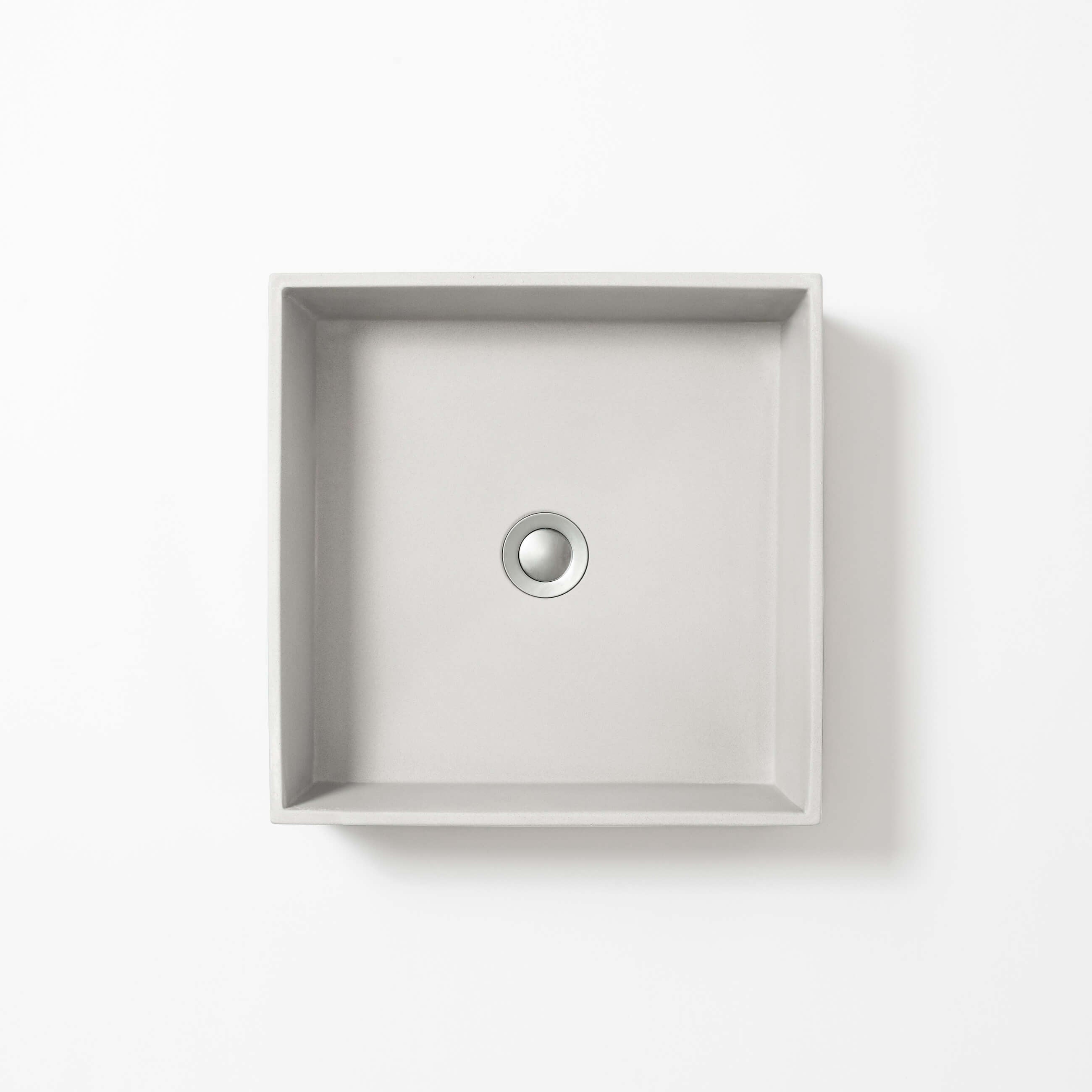 Concrete Studio Baly Square Vessel Basin - White - BA-VX-White