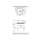 Globo T-Edge Round Countertop Basin 370mm - Arabescato Brown - B6T37AB