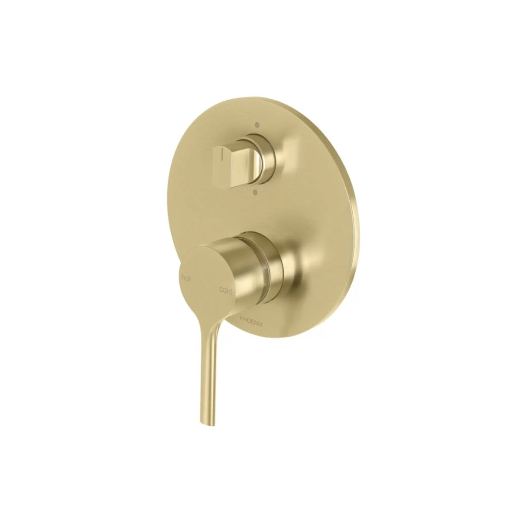 Phoenix Lexi MKII SwitchMix Shower/Bath Diverter Mixer Fit-Off Trim Only - Brushed Gold - VV2940-12