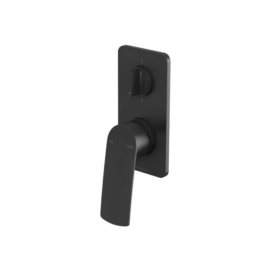 Phoenix Mekko SwitchMix Shower/Bath Diverter Mixer Fit-Off Trim Only (Body Extra) - Matte Black - 115-2940-10