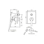 Greens Optima Shower/Bath Diverter Mixer Trim Only - Brushed Brass - 1920096