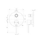 Phoenix Vivid Slimline SwitchMix Shower/Bath Diverter Mixer Trim Only - Brushed Nickel - VS2940-40