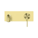 Nero Mecca Wall Basin/Bath Mixer 185mm - Brushed Gold
