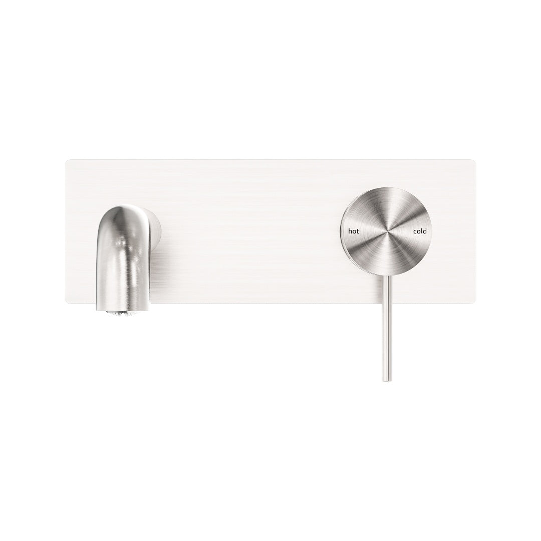 Nero Mecca Wall Basin/Bath Mixer 185mm - Brushed Nickel - NR221910a185BN
