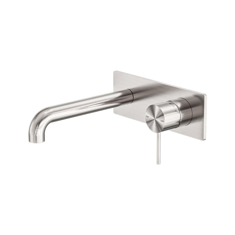 Nero Mecca Wall Basin/Bath Mixer 230mm - Brushed Nickel