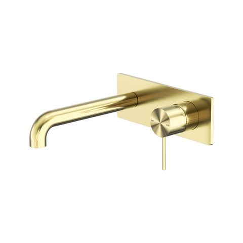 Nero Mecca Wall Basin/Bath Mixer 260mm - Brushed Gold