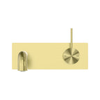 Nero Mecca Wall Basin/Bath Mixer Handle Up 120mm - Brushed Gold - NR221910b120BG
