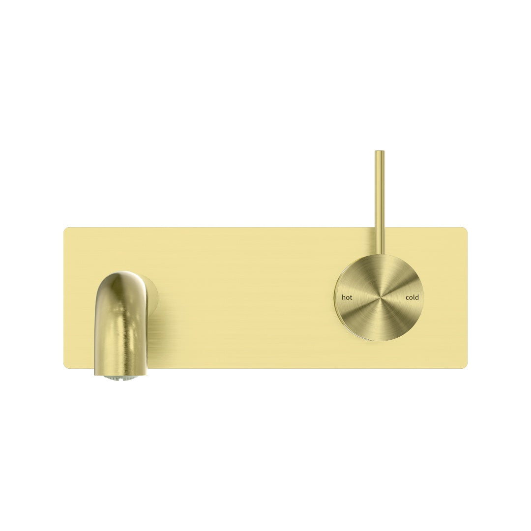 Nero Mecca Wall Basin/Bath Mixer Handle Up 120mm - Brushed Gold - NR221910b120BG