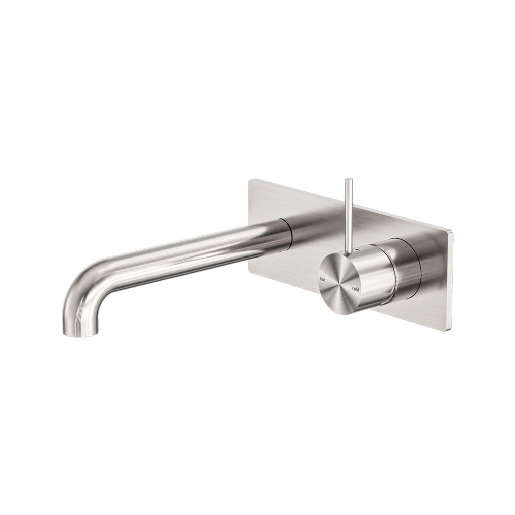 Nero Mecca Wall Basin/Bath Mixer Handle Up 120mm - Brushed Nickel - NR221910b120BN