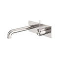 Nero Mecca Wall Basin/Bath Mixer Handle Up 120mm - Brushed Nickel - NR221910b120BN