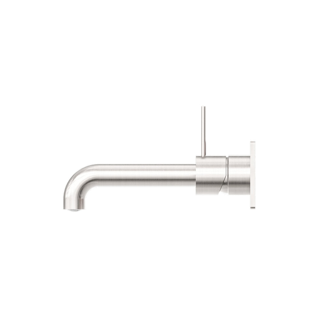 Nero Mecca Wall Basin/Bath Mixer Handle Up 120mm - Brushed Nickel - NR221910b120BN