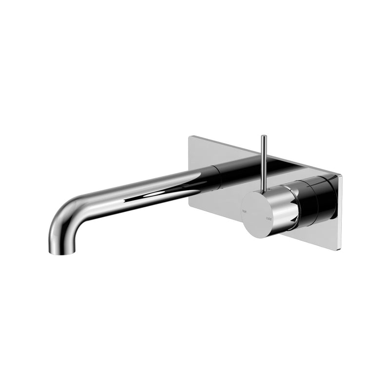 Nero Mecca Wall Basin/Bath Mixer Handle Up 120mm - Chrome