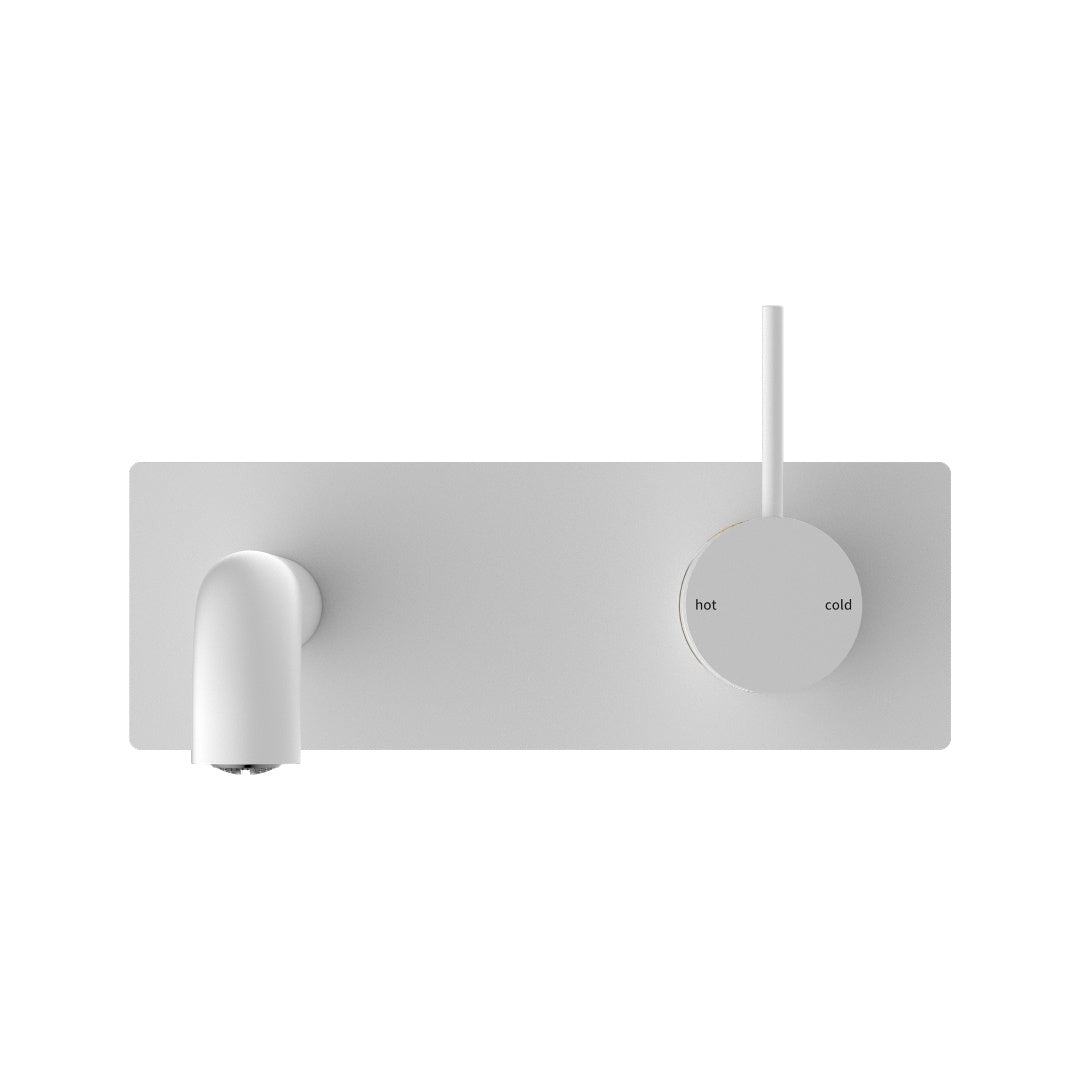 Nero Mecca Wall Basin/Bath Mixer Handle Up 120mm - Matte White - NR221910b120MW