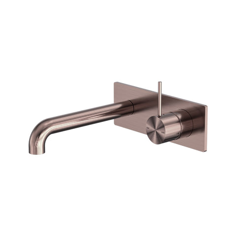 Nero Mecca Wall Basin/Bath Mixer Handle Up 260mm - Brushed Bronze