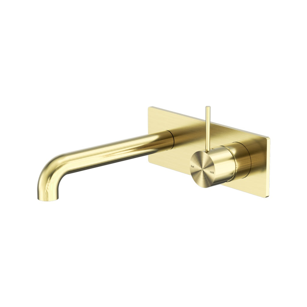 Nero Mecca Wall Basin/Bath Mixer Handle Up 260mm - Brushed Gold - NR221910b260BG