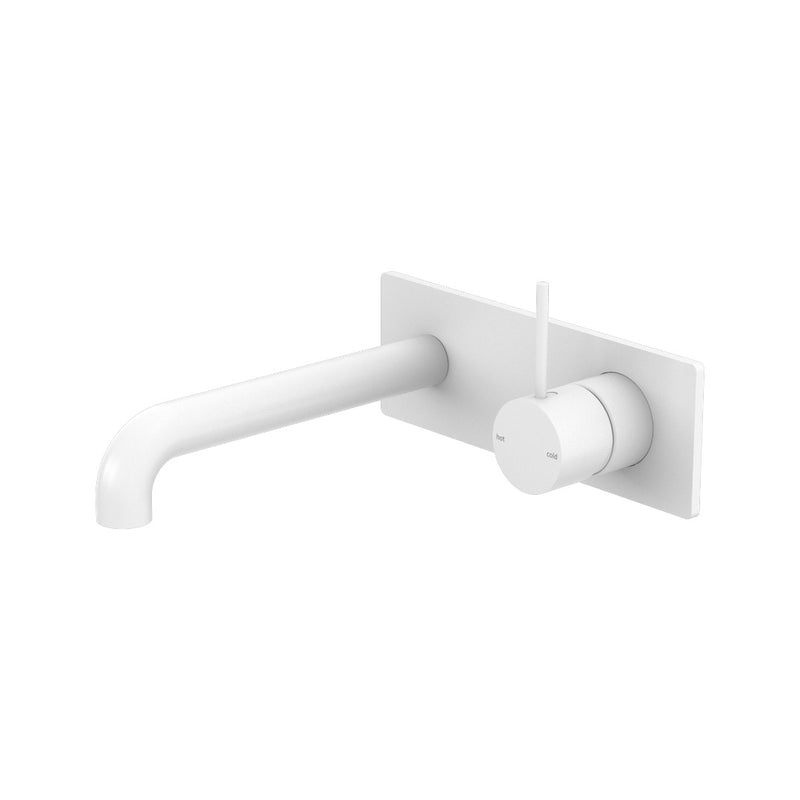 Nero Mecca Wall Basin/Bath Mixer Handle Up 260mm - Matte White