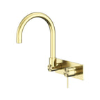 Nero Mecca Wall Basin/Bath Mixer Swivel Spout - Brushed Gold - NR221910qBG