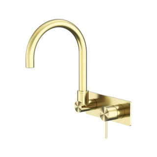 Nero Mecca Wall Basin/Bath Mixer Swivel Spout - Brushed Gold - NR221910qBG