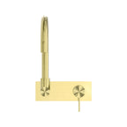 Nero Mecca Wall Basin/Bath Mixer Swivel Spout - Brushed Gold - NR221910qBG