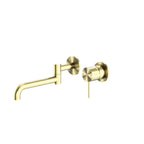 Nero Mecca Wall Basin/Bath Mixer Swivel Spout 225mm - Brushed Gold - NR221910RBG