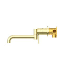 Nero Mecca Wall Basin/Bath Mixer Swivel Spout 225mm - Brushed Gold - NR221910RBG
