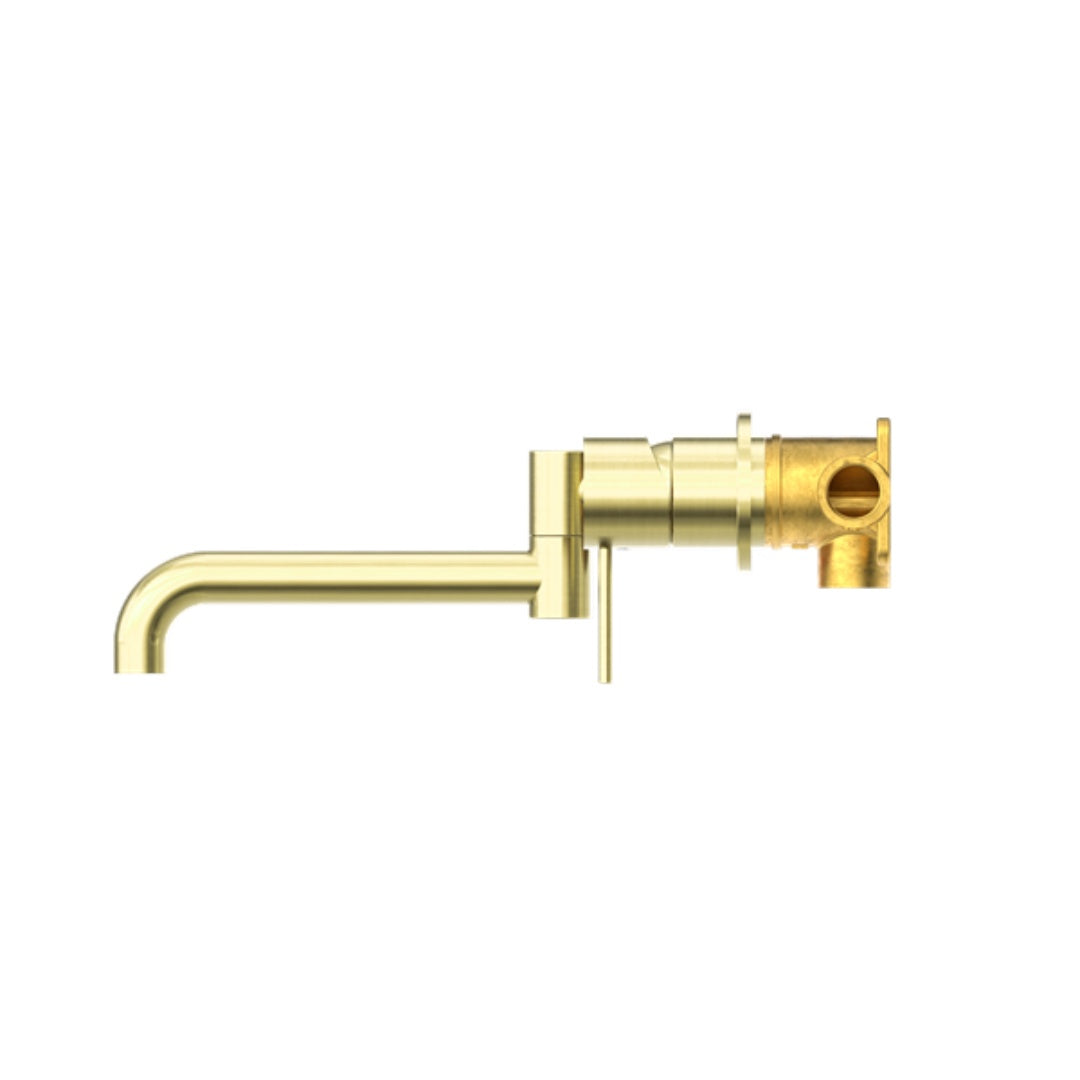 Nero Mecca Wall Basin/Bath Mixer Swivel Spout 225mm - Brushed Gold - NR221910RBG