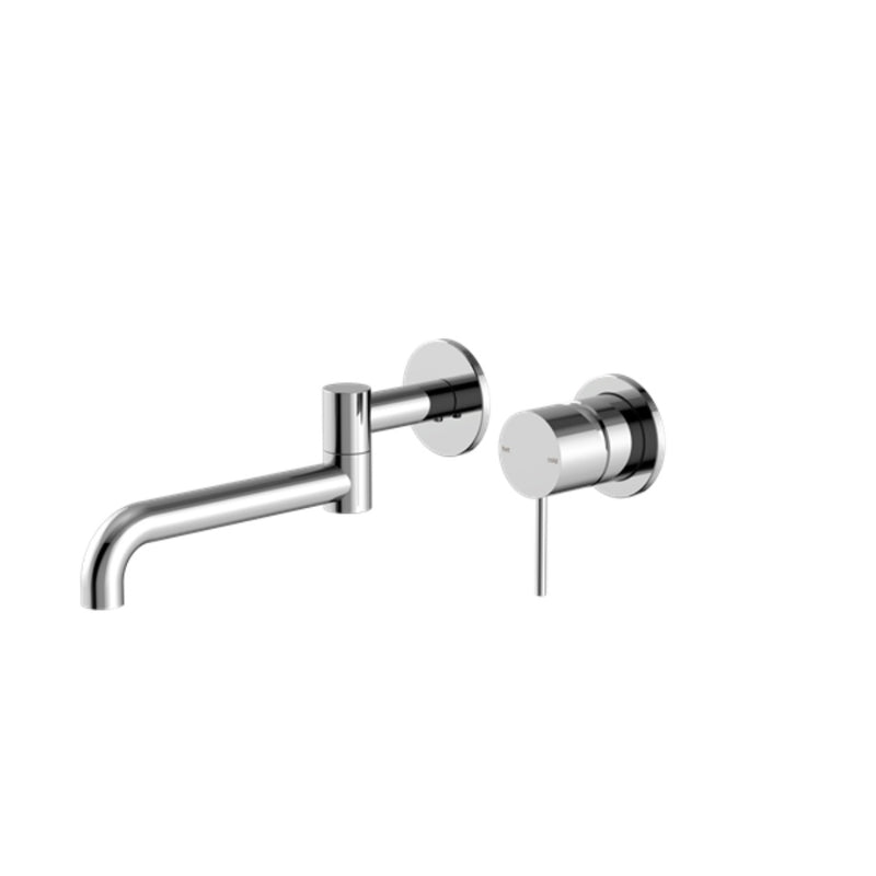 Nero Mecca Wall Basin/Bath Mixer Swivel Spout 225mm - Chrome