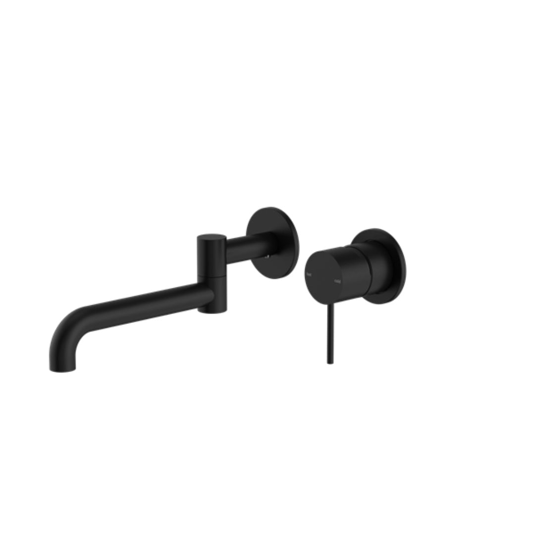 Nero Mecca Wall Basin/Bath Mixer Swivel Spout 225mm - Matte Black - NR221910RMB