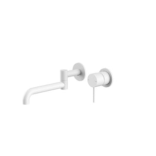 Nero Mecca Wall Basin/Bath Mixer Swivel Spout 225mm - Matte White - NR221910RMW