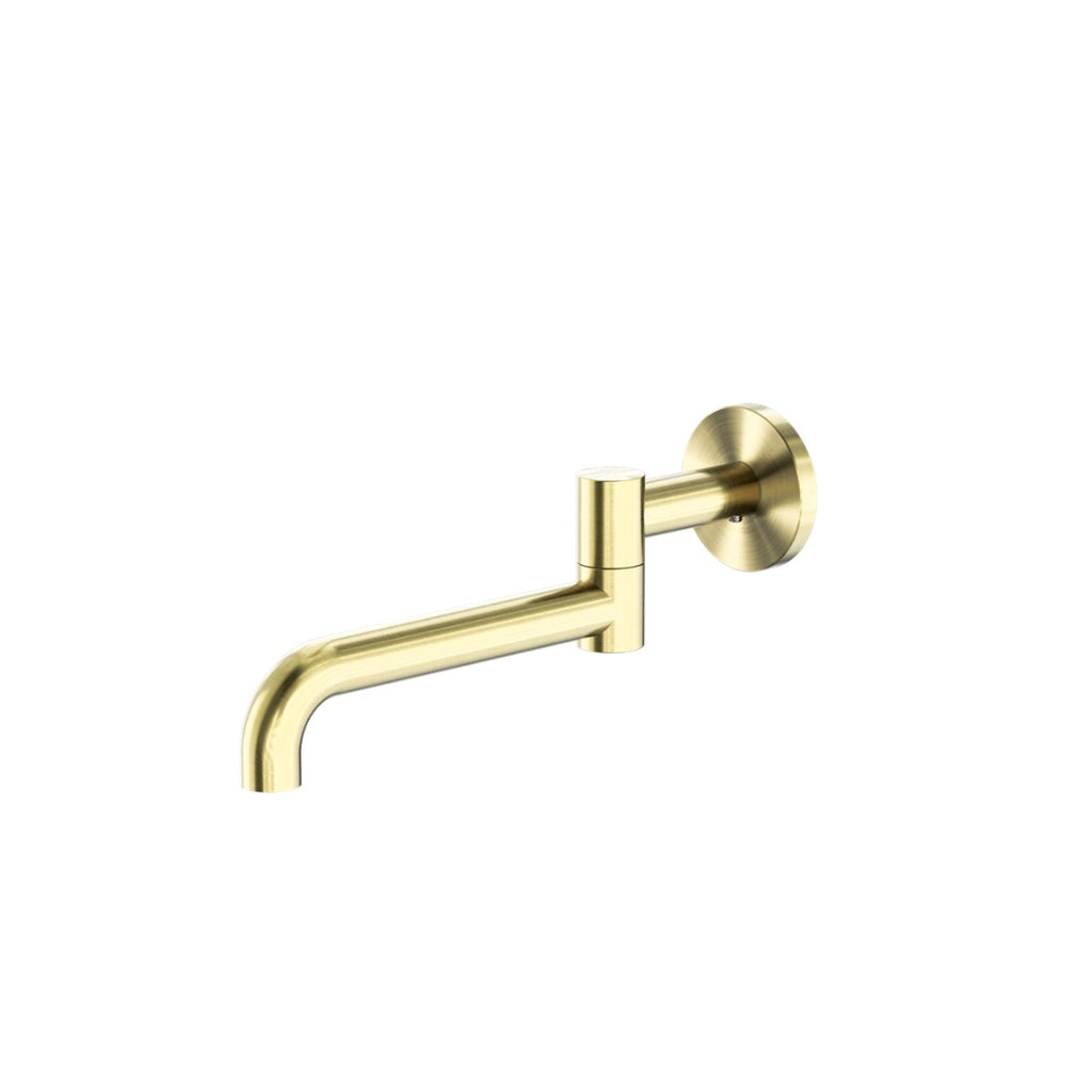 Nero Mecca Wall Mounted Swivel Basin/Bath Spout Only 225mm - Brushed Gold - NR221903gBG