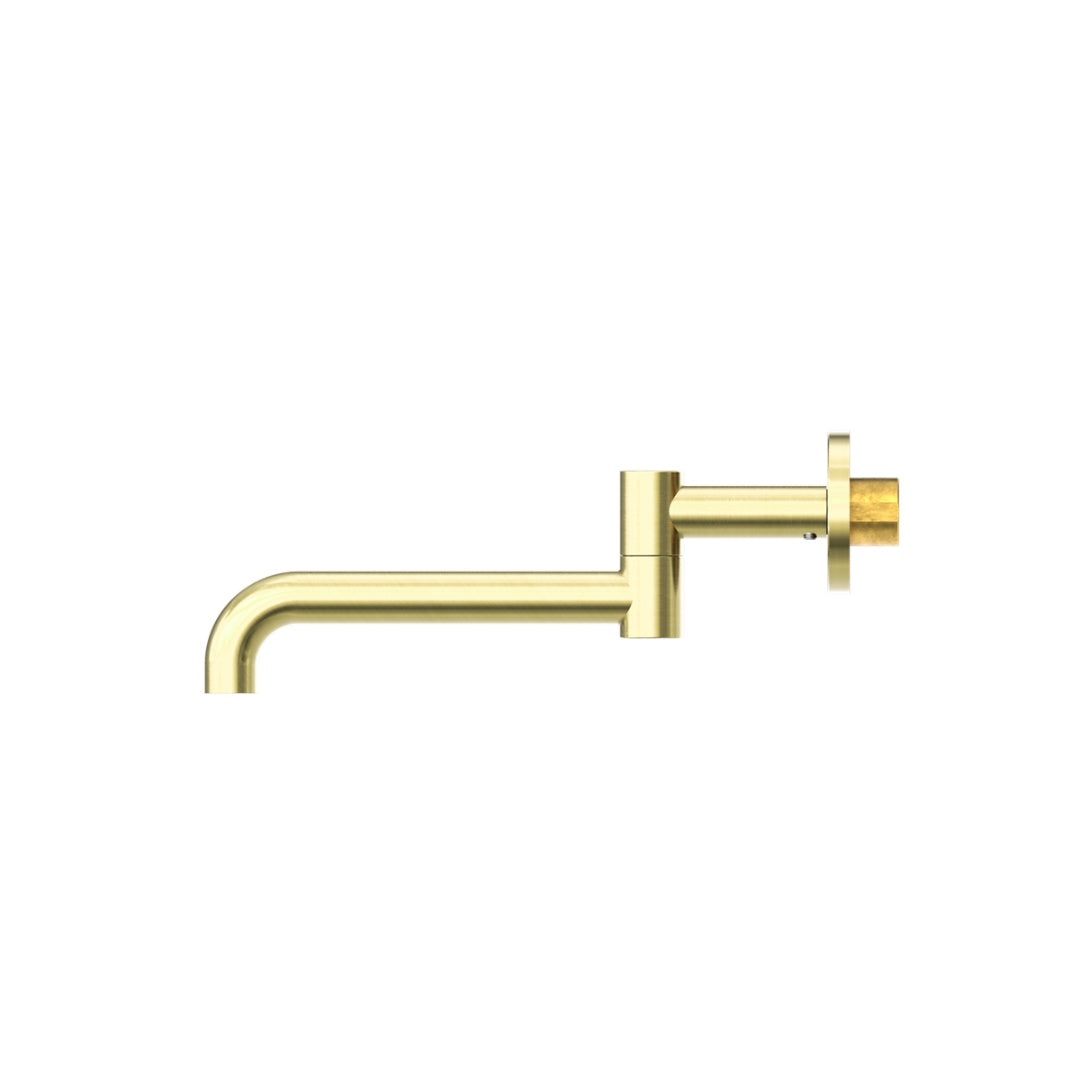 Nero Mecca Wall Mounted Swivel Basin/Bath Spout Only 225mm - Brushed Gold - NR221903gBG